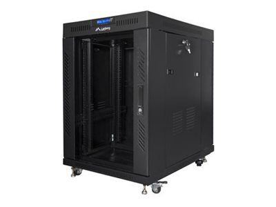 Lanberg Ruumikaapp 19" vaba seisev 15U/800x1000 (tasapakk) klaasuugiga, LCD FF01-8015-12BL Must