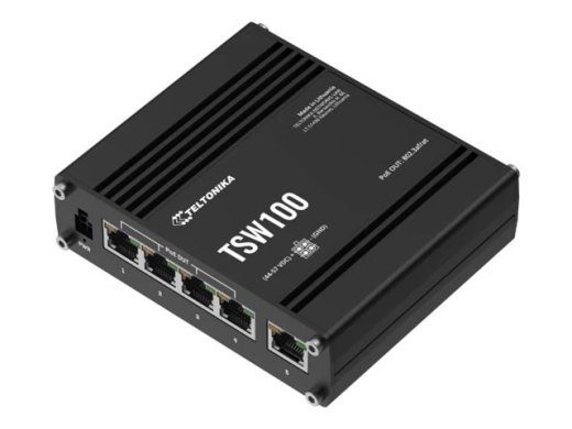 Teltonika TSW100 5-portine Gigabit Ethernet PoE lüliti