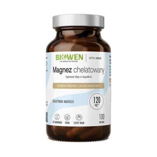 BIOWEN Keleeritud Magneesium Bisglütsiinaat – toidulisand – 100 kapslit