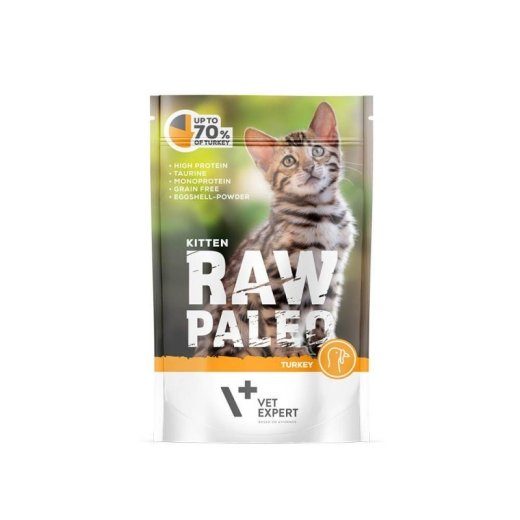 VETEXPERT Raw Paleo Kitten Cat Turkey - märgtoit kassipoegadele - 100 g