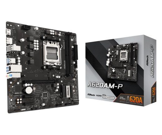 Emaplaat ASROCK AMD A620A Socket AM5 micro ATX RAM DDR5-SDRAM 2xSlots 1xM.2 (M) pesade arv A620AM-P