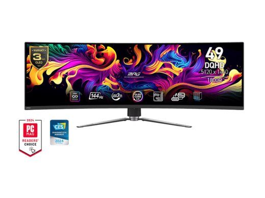 MSI MPG 491CQPDE QD-OLED 49 5120 x 1440 (UltraWide) 144Hz HDMI DisplayPort USB-C Monitorius