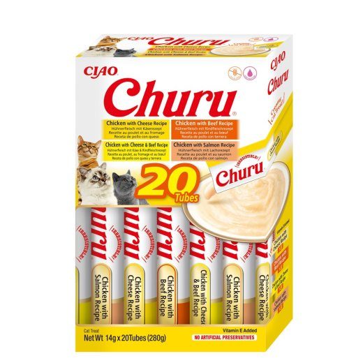 INABA Churu Variety Box Kanaliha ja veiseliha kassileibad - 20 x 14 g