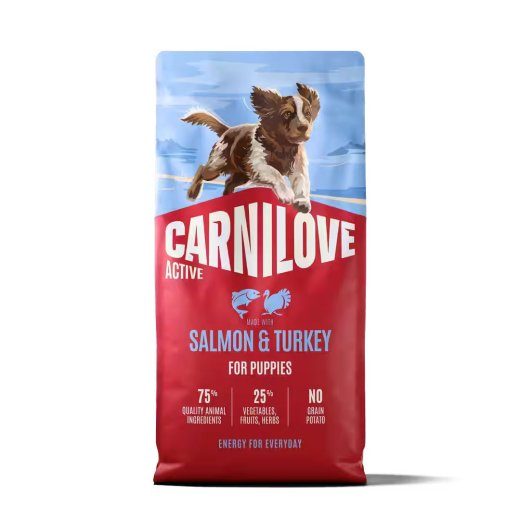 CARNILOVE Kuiv Koeratoit Aktiivne Vastsündinu Laks & Kalkun 12kg