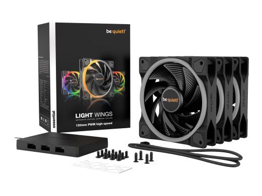 be quiet! Light Wings Ventililaator 3-pack Must 120 mm