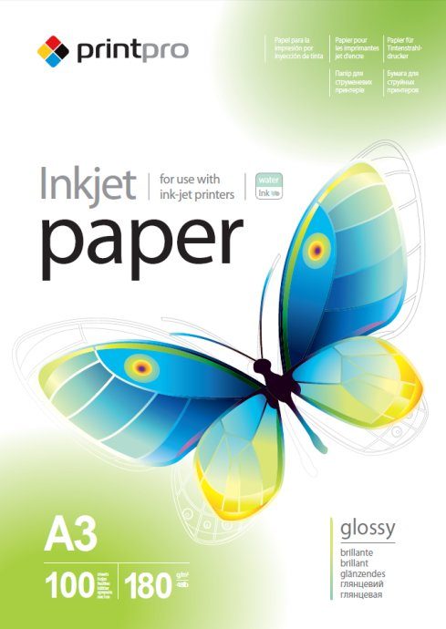 Foto paper PrintPro, 100 lehte High Glossy 180 g/m² A3