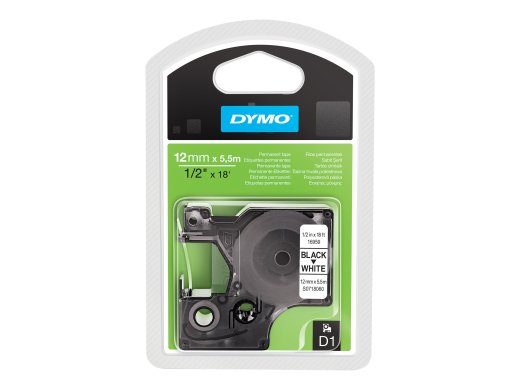 DYMO D1 Label Tape (1.2 cm x 5.5 m) 1 kassett S0718060