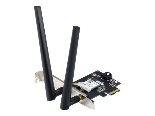 Asus AX1800 Dual-Band Bluetooth 5.2 PCIe Wi-Fi Adapter PCE-AX1800 802.11ax 574+1201 Mbit/s Mesh Support No MU-MiMO Yes No mobile broadband Antenna