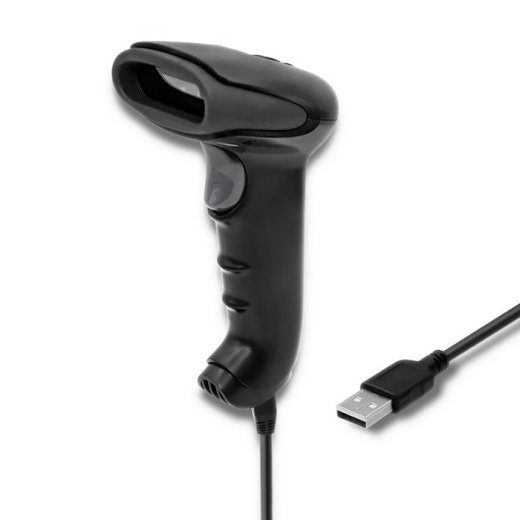 Qoltec 50866 1D laserribakoodiskanner CCD USB must