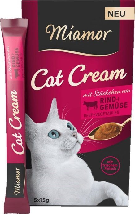 MIAMOR Cat Cream Beef - cat treats - 5x15g