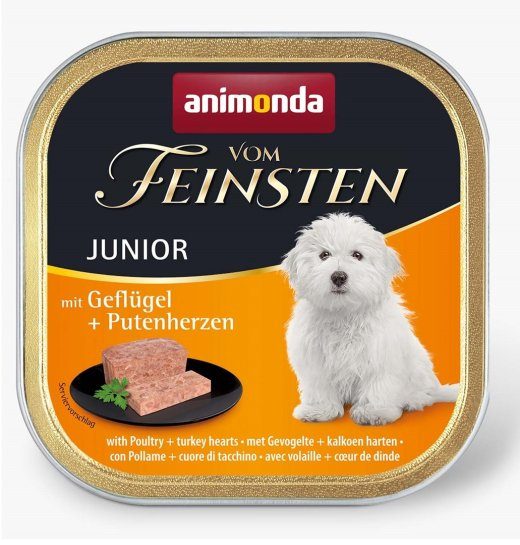 ANIMONDA Vom Feinsten Junior Linnuliha ja kalkunisüda - märg koeratoit - 150g