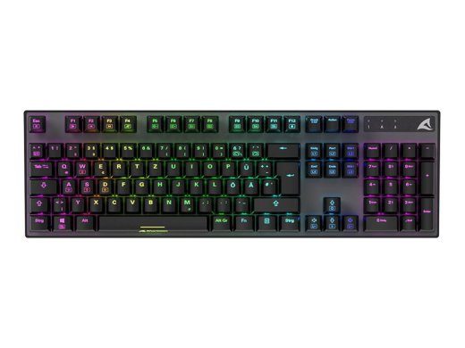 Sharkoon Skiller SGK20 mehaaniline klaviatuur 3 tsooni RGB kaabel saksa keel