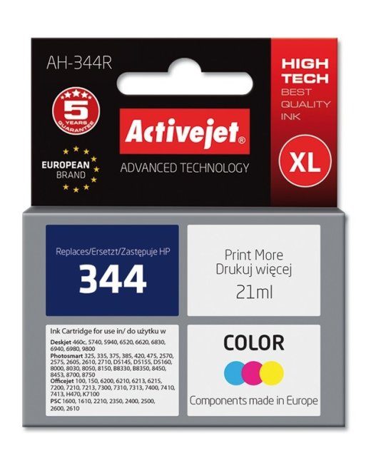 Activejet AH-344R tintakartriž (HP 344 C9363EE asendaja; Premium; 21 ml; värviline)