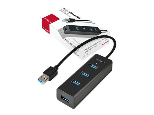 AXAGON Neljaportiline USB 3.0 hub kiirlaadimise ja toetusega HUE-S2B