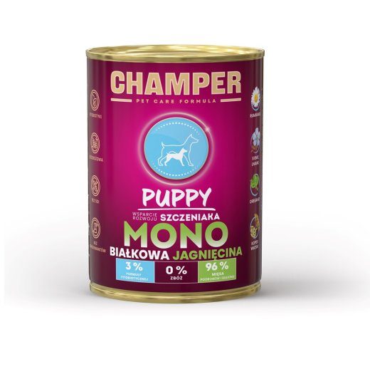 CHAMPER Puppy Monoprotein Lamb - märgkoeratoit - 400g