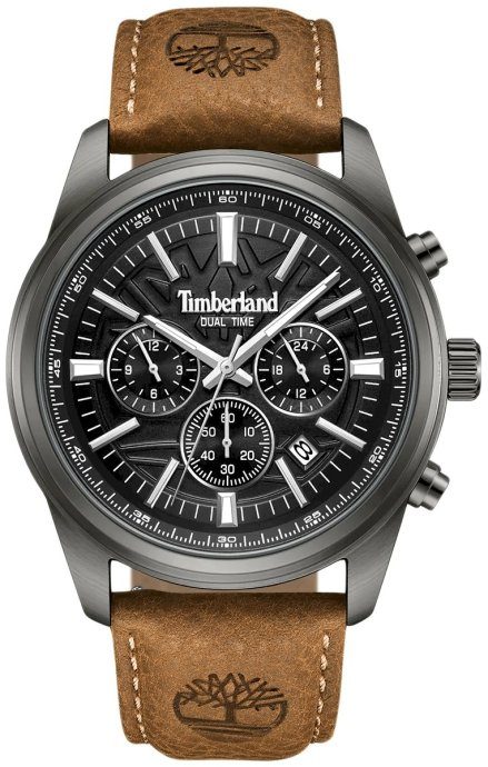 Timberland Klasikinė Vyriška Laikrodis Juoda Ruda Odą 45mm