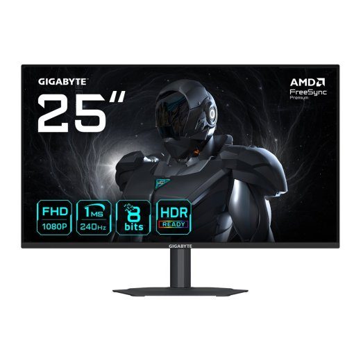 GIGABYTE G25F2A 25" FHD mängurimonitor - 1920 x 1080, 240Hz, 1ms, 300 cd/m², HDR 10, HDMI 2.0, DisplayPort 1.4