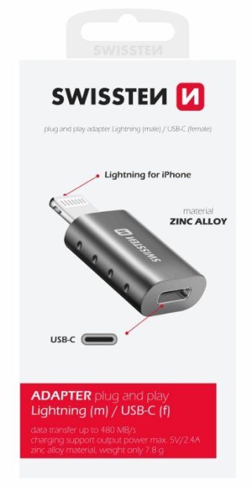 Swissten Adapteris Lightning į USB-C