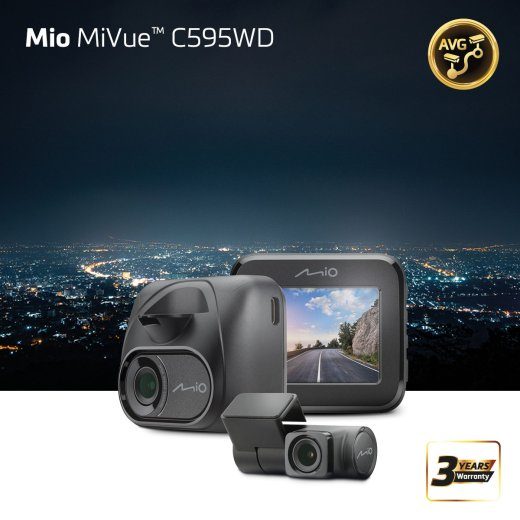 Mio MiVue C595WD (T30 galinė kamera), Full HD, STARVIS, Speedcam GPS Wi-Fi