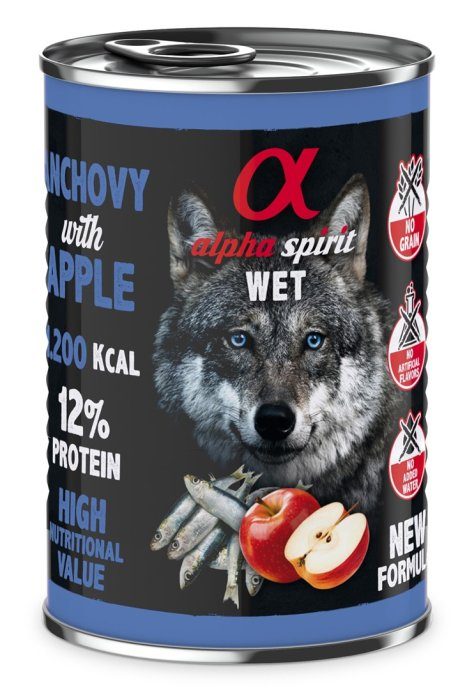 ALPHA SPIRIT WET Anchovies with apple - niiske koeratoit - 400g