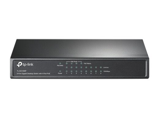 TP-LINK Lülit TL-SG1008P Mittehallatav deskilülit Gigabit Etherneti (vaik) portide arv 8 Power over Ethernet (PoE) portide arv 4 Võimsustulu tüüp