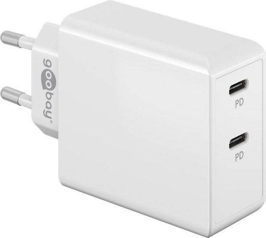 Goobay PD Dual USB-C High Speed Charger 36W - Valge
