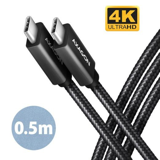 CÜBLI USB-C KUNI USB-C 0,5M 100W/VALGE BUCM32-CM05AB AXAGON