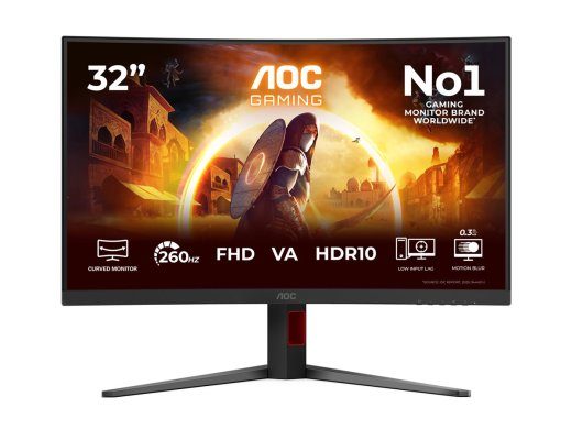 AOC C32G4Z 32 " VA FHD 16:9 240 Hz 0.3 ms 1920 x 1080 pixels 300 cd/m² HDMI ports quantity 1 Black