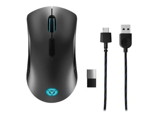 Lenovo belaidė žaidimų pelė Legion M600 optinė pelė 2.4 GHz, Bluetooth arba laidinė per USB 2.0 juoda 1 m.