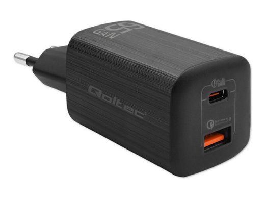 Qoltec Adapter 65Watt 1xUSB-A 2.0 1xUSB-C