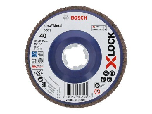Bosch Parim metalli jaoks X571 abradantketas nurga lihvimasina M14 X-LOCK Ø125 läbimõõt P40