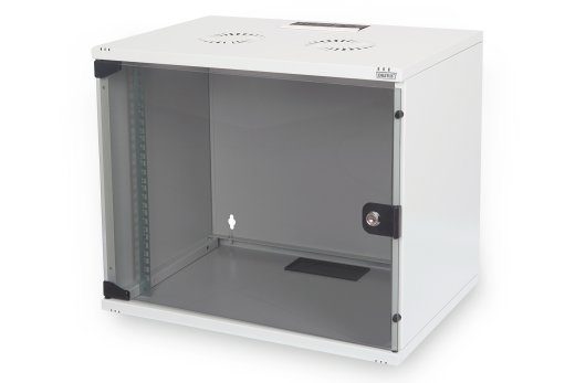 Digitus 7U seinakabinet DN-19 07U-S-1 Turvaklass IP20. Lukustatava turvaklaasi uks. 200° ukse avamisknur. Esiuks: Klaas uks
