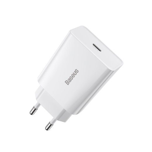 Baseus Kiire Mini Laadija, USB-C, PD, 3A, 20W (valge)