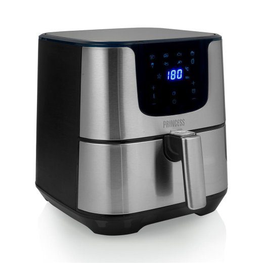 Princess Digital Aerofryer Deluxe XXL 182060 Galia 1700 W Talpa 5.5 L Juoda/Nerūdijantis plienas