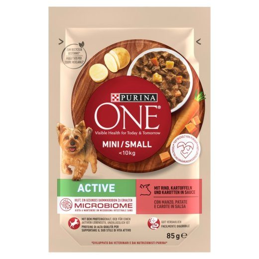 PURINA One Mini/Small Active Beef - märg koerasööt - 85g