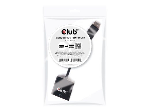 Club 3D CAC-2070 DisplayPort 1.2 to HDMI 2.0 Active Adapter Black