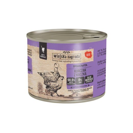 WIEJSKA ZAGRODA Kana koos pardiga - märgkassitoit - 200g