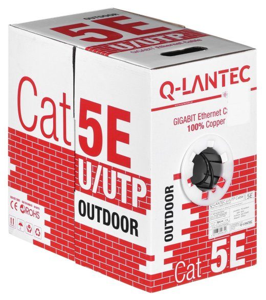 Q-LANTEC 305 m Cat5e U/UTP võrukaabel must