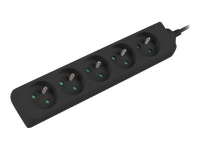 Langberg 5-pistikuga pikendusjuhe 10A must 3m