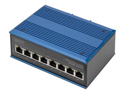 DIGITUS Tööstuslik 8-portiline Gigabit PoE+