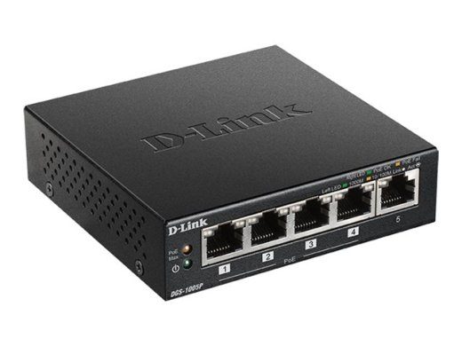 D-Link 5-uotė Gigabit PoE+ switch DGS 1005P