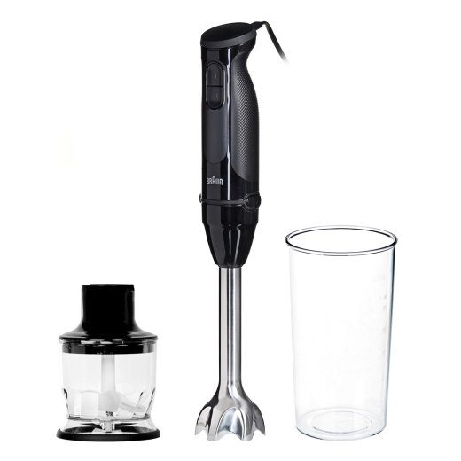 Braun MultiQuick 3 MQ30201M 0.6 L panardinamas blenderis 900 W juoda, satino plienas
