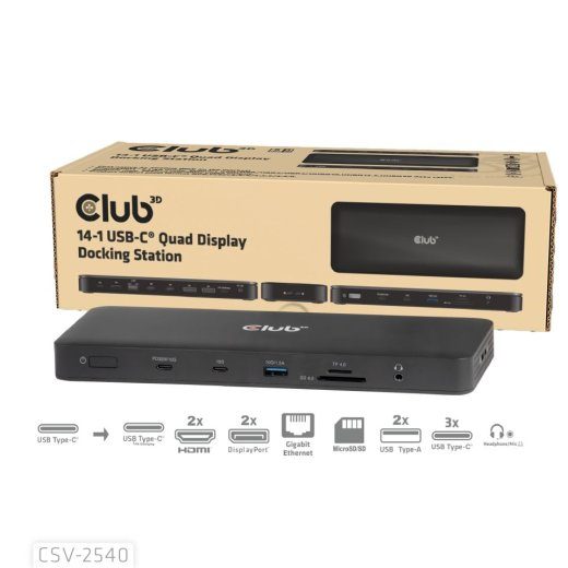 Club 3D 14-1 USB-C nelja monitori dokistatsioonijaam