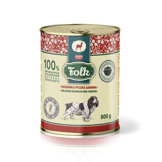 FOLK Delicious Masurian roe hirv - märg koeratoit - 800g