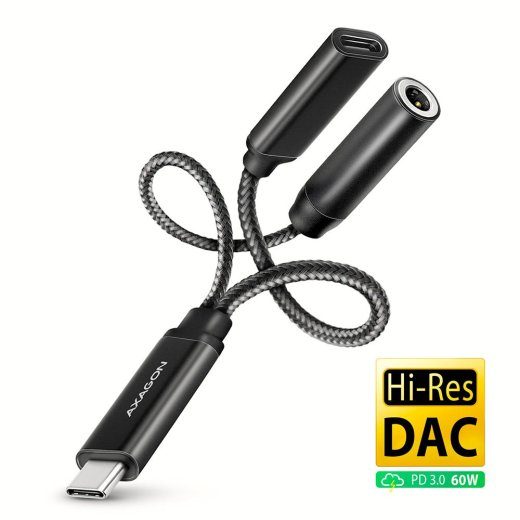 HELIKARVA ADAPTER USB-C/3.5MM/HI-RES DAC ADA-HCPD AXAGON