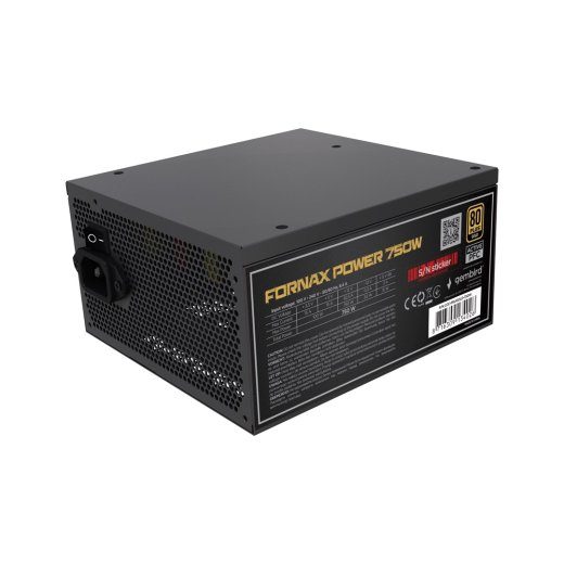 Gembird CCC-PSUGOLD-750W toiteplokk Fornax Power 750W aktiivne PFC 12cm ventilaator 80+Gold