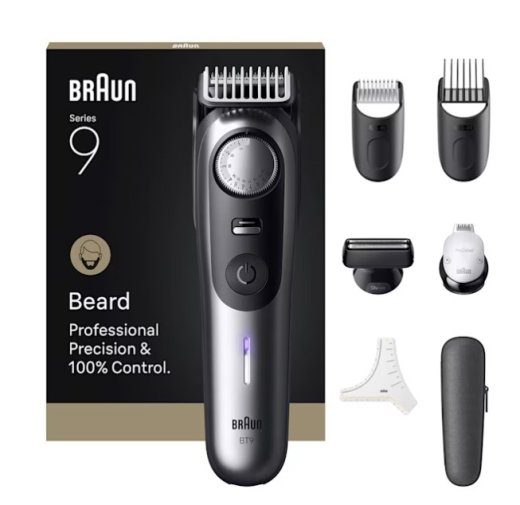Braun BeardTrimmer 9 BT9520 habetrimmer Aku 52 2 cm Wet & Dry Must, Hall