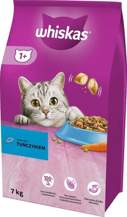 WHISKAS Täiskasvanut kassatuhkatu – tunna – kuiva kassatoit – 7 kg