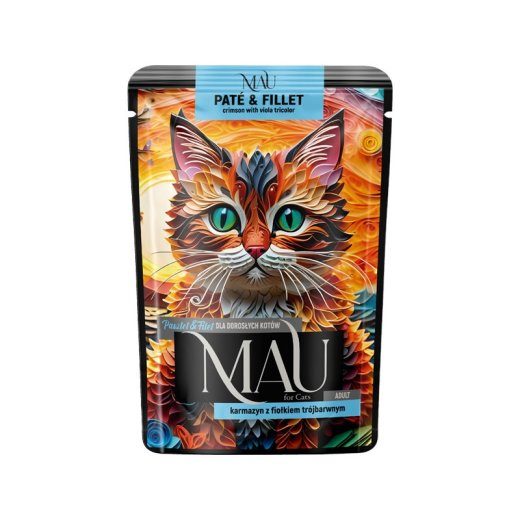 MAU Pate and Fillet Crimson with pansy wet cat food 85g
