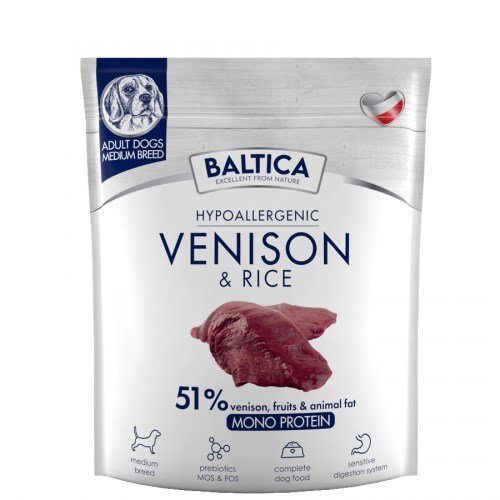 BALTICA Nutraceutic Hypoallergenic Medium breeds Venison with rice - 1kg kuiv koera toit
